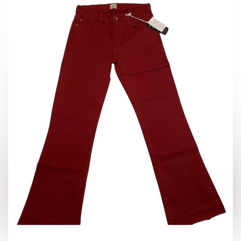 NWT MADISON BLEEKER MID-RISE CROP FLARE RED (CHILI PEPPER) JEANS SIZE 4/27